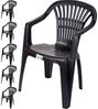 Progarden Stapelstuhl Schwarz (6 St), Gartenstuhl, Wetterfest, Kunststoff, Leicht, Stapelbar Bild 4