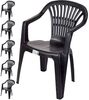 Progarden Stapelstuhl Schwarz (6 St), Gartenstuhl, Wetterfest, Kunststoff, Leicht, Stapelbar Bild 5