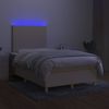 vidaXL Boxspringbett mit Matratze & LED Creme 120x200 cm Stoff, Härtegrad: H2 [3135266] Bild 4