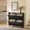 SoBuy FSR100-E-SCH Schuhschrank, MDF, Lackiert, Schwarz, 97 x 93 x 46 cm Bild 3