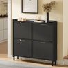 SoBuy FSR100-E-SCH Schuhschrank, MDF, Lackiert, Schwarz, 100 x 93 x 19 cm Bild 2