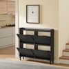 SoBuy FSR100-E-SCH Schuhschrank, MDF, Lackiert, Schwarz, 100 x 93 x 19 cm Bild 5