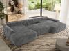 U-förmige Ecke, Ecksofa mit schlaffunktion und bettkasten, lose kissen, Wellenfeder, Big sofa XXL - CUBO U - Dunkelgrau Cord Bild 4
