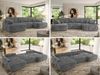 U-förmige Ecke, Ecksofa mit schlaffunktion und bettkasten, lose kissen, Wellenfeder, Big sofa XXL - CUBO U - Dunkelgrau Cord Bild 2