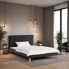 Polsterbett 140x200 cm mit Matratze Samt Anthrazit Doppelbett Bett Bettgestell Lattenrost Stoffbett Grau Bild 2