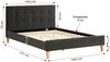 Polsterbett 140x200 cm mit Matratze Samt Anthrazit Doppelbett Bett Bettgestell Lattenrost Stoffbett Grau Bild 4
