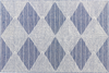 Teppich Wolle beige blau 140 x 200 cm geometrisches Muster Kurzflor DATCA Bild 4