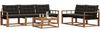 vidaXL Outdoor-Sofagarnitur mit Kissen 6 pcs Natürlich und Schwarz 3369199 Bild 3