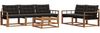vidaXL Outdoor-Sofagarnitur mit Kissen 6 pcs Natürlich und Schwarz 3369199 Bild 2
