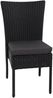 Poly-Rattan Garnitur HWC-G19, Sitzgruppe Balkon-/Lounge-Set, 4xStuhl+Tisch, 120x75cm ~ schwarz, Kissen dunkelgrau Bild 3