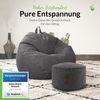 Green Bean® 2er Set Indoor Sitzsack + Hocker mit EPS-Perlen Füllung - Sitzhocker Sitz-pouf , Dunkelgrau, XXL Bild 5
