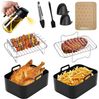 SURFOU Backform Heißluftfritteuse zubehör airfryer zubehör 15-teilig BPA-frei fürNinja, (für Ninja Foodi AF300EU AF400EU 7,6L-9,5L und die meisten Dual Zone Heißluftfritteusen, Schnell zubereitet, gesund, fettarm, 304Edelstahl, Lebensmittelechtes Silik... Bild 2