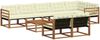 vidaXL Outdoor-Sofagarnitur mit Kissen 9 pcs Natur und Creme 3369589 Bild 2