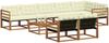 vidaXL Outdoor-Sofagarnitur mit Kissen 9 pcs Natur und Creme 3369589 Bild 3