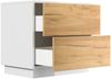 Design Nachttisch Concepto L 60cm stehend, 2 Pushauszüge Weiß Hgl Eiche : Weiss hochglanz / Eiche Gold Bild 4