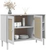 vidaXL Sideboard SENJA Rattan-Optik Weiß 112x40x80 cm Kiefernholz 358029 Bild 4