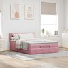 vidaXL Ottoman-Bett mit Matratze & LEDs Rosa 140x190 cm Samt 3312769 Bild 4
