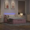 vidaXL Ottoman-Bett mit Matratze & LEDs Rosa 140x190 cm Samt 3312769 Bild 3