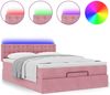 vidaXL Ottoman-Bett mit Matratze & LEDs Rosa 140x190 cm Samt 3312769 Bild 5