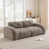 2-Sitzer Sofa modular, 76cm×204cm×95cm, rahmenlos, aus Chenille in Taupe – ohne Montage Bild 4
