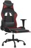 Gaming-Stuhl mit Massage & Fußstütze Schwarz Weinrot Kunstleder, Drehbar [345418] Bild 3