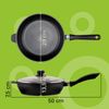 for friends Bratpfanne Schmorpfanne 28 cm in Schwarz aus Aluminium, Deckel aus Glas, Antihaftbeschichtung, Induktion-, Elektro-, Glaskeramik- und Gasherd Bild 5