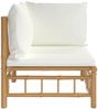 vidaXL Garten-Ecksofa mit Cremeweißen Kissen Bambus 362300 Bild 3