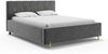 MEBLINI Polsterbett 180x200 mit Lattenrost mit Matratze – FABIO – Dunkelgrau Samt – Doppelbett mit Bettkasten - Stauraumbett - Kopfteil Bett mit Stauraum Bild 2
