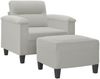 vidaXL Sessel mit Hocker Hellgrau 60 cm Mikrofasergewebe 3201226 Bild 3