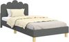 vidaXL Kinderbettgestell mit Kopfteil Dunkelgrau 90 x 200 cm Stoff 42011060 Bild 2