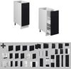 Apothekerschrank Fame-Line Schwarz gestreift 30 cm ohne Arbeitsplatte Vicco Bild 5