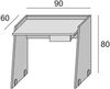 Dmora Schreibtisch Abulele, moderner Schreibtisch mit Schublade, Arbeits- oder Bürotisch, PC-Buchhalter, 100 % Made in Italy, 90 x 60 x 80 cm, Weiß und Zement Bild 3