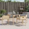 vidaXL Gartenstühle mit Kissen 4 Stk. Beigemischung Poly Rattan 4007481 Bild 4