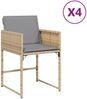 vidaXL Gartenstühle mit Kissen 4 Stk. Beigemischung Poly Rattan 4007481 Bild 2