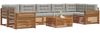 vidaXL Outdoor-Sofagarnitur mit Kissen 8 pcs Natürlich und Hellgrau 3373186 Bild 3