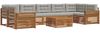 vidaXL Outdoor-Sofagarnitur mit Kissen 8 pcs Natürlich und Hellgrau 3373186 Bild 2