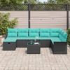vidaXL Garten-Sofa-Set mit Kissen 9 pcs Schwarz Poly Rattan 3360277 Bild 3