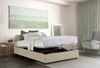 Dmora Doppelbett Alaksir, Bettkasten aus Stoff, Öffnung vorne, inklusive Matratze 140x200 cm, 100 % Made in Italy, Beige Bild 4