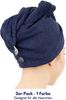 HAMMETEX Turban-Handtuch 2er Set Haarturban Damen, 100% Baumwolle, Flauschig & Schnelltrocknend, Frottier (Set, 2-St), Uni-Farben, weich Bild 3