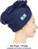 HAMMETEX Turban-Handtuch 2er Set Haarturban Damen, 100% Baumwolle, Flauschig & Schnelltrocknend, Frottier (Set, 2-St), Uni-Farben, weich Bild 2