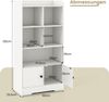 Bücherregal mit 2 Türen & 5 Fächern Bücherschrank Weiß aus Holz 60 x 29,5 x 120 cm Bild 3