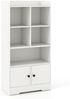 Bücherregal mit 2 Türen & 5 Fächern Bücherschrank Weiß aus Holz 60 x 29,5 x 120 cm Bild 2