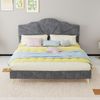 Modern minimalist soft bed, comfortable and soft headboard, 160*200CM, gray, multifunctional bedroom furniture, low box bed frame does not include gas rod, does not include mattress. Bild 5