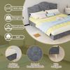 Modern minimalist soft bed, comfortable and soft headboard, 160*200CM, gray, multifunctional bedroom furniture, low box bed frame does not include gas rod, does not include mattress. Bild 2