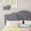 Modern minimalist soft bed, comfortable and soft headboard, 160*200CM, gray, multifunctional bedroom furniture, low box bed frame does not include gas rod, does not include mattress. Bild 3