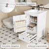 Merax 51x46x85cm Waschtisch, Badezimmerschrank mit Waschbeck, verstellbares Regal, mit Schublade, weiß Bild 5
