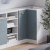 Eck-Küchenschrank für Dachschrägen R-Line Blau-Grau 75.6 cm mit 1 Tür, Schrankkorpus 60 cm Tiefe Vicco Bild 4