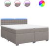vidaXL Boxspringbett mit Matratze Taupe 200x200 cm Stoff 3288313 Bild 2