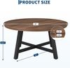 GarveeMore Beistelltisch Runder mit verstellbaren Füßen,Runder Couchtisch, Wohnzimmertisch mit verstärkten Beinen und Holzmaserung,91.5cm Bild 2