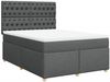 vidaXL Boxspringbett mit Matratze Dunkelgrau 160x200 cm Stoff 3293639 Bild 3